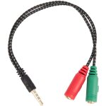 Tlily - 1 pieces adaptateur de cable repartiteur 2 en casque d'ecouteur audio 4 poles 3, 5 mm a prises ...