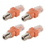 Tlily - adaptateur coaxial vers ethernet, lot de 4 convertisseurs f rj45 mâle pour testeur ligne Tlily - adaptateur coaxial vers ethernet, lot de 4 convertisseurs f rj45 mâle pour testeur ligne