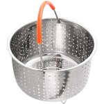Panier à vapeur en acier inoxydable autocuiseur avec poignée recouverte de silicone robuste Panier à vapeur en acier inoxydable autocuiseur avec poignée recouverte de silicone robuste