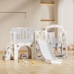 Toboggan pour enfants 7 en 1 compos d'un toboggan, d'une balanoire, d'une plateforme, d'un meuble bas, ...