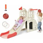 Toboggan pour enfants, glissi�re de toboggan 6 en 1 avec rail de protection haut, p�dale d�tachable et ...