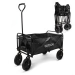 Chariot de transport enfant noir pliable 100 kg avec roulettes 1020x505x1010 mm tout - terrain transport ... Chariot de transport enfant noir pliable 100 kg avec roulettes 1020x505x1010 mm tout - terrain transport ...