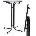 Toboli table haute de bar sur pied ? Ø 80 cm ? hauteur 110 cm ? couleur noire / ronde / pliante ? usage ... Toboli table haute de bar sur pied ? Ø 80 cm ? hauteur 110 cm ? couleur noire / ronde / pliante ? usage ...