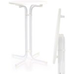 Table haute de bar sur pied ? ø 80 cm ? hauteur 110 cm ? couleur blanche / ronde / pliante ? usage intérieur ... Table haute de bar sur pied ? ø 80 cm ? hauteur 110 cm ? couleur blanche / ronde / pliante ? usage intérieur ...
