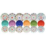 Service de table 18 pices bio porcelaine multicolore