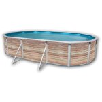 Toi - kit piscine hors - sol acier pinus ovale 6. 40 x 3. 66 x 1. 20m dcor bois