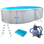 Toi - piscine hors - sol acier magnum compact ovale 640x366x132cm filtre 3. 6mh / 3