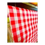 Toile cir�e imprim�e vichy rouge - au m�tre - 140 x 140 cm - rouge