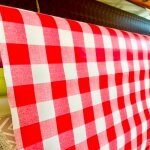 Toile cir�e imprim�e vichy rouge - au m�tre - 240 x 140 cm - rouge