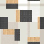 Toile cirée au mètre - largeur 140 cm - rectangles noirs, gris et beige - beige Toile cirée au mètre - largeur 140 cm - rectangles noirs, gris et beige - beige