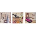 Hhg - jamais utilis] toile de dcoration murale t376, rproduction, chssis tableau en 3 parties 150x50cm, ...