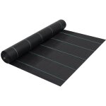 Vidaxl ? toile de paillage noire 2 x 25 m ? polypropyl�ne 100% ? densit� 60 g / m� ? contr�le des mauvaises ...