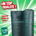 Toile de paillage verte pour paysage, 1 x 25 m - trait�e uv, 100 g / m� - tapis de sol anti - mauvaises ...