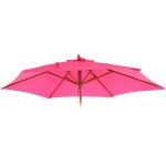 Toile de rechange pour parasol florida, toile de rechange pour parasol, � 3m polyester 6 baleines, rose ...