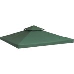 Jusch - toile de rechange pour pavillon tonnelle tente 3 x 3 m vert fonc�