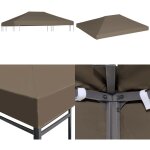 Toile suprieure de gazebo 310 g / m 3x3 m taupe - dessus de belvdre - auvent de belvdre - home ...