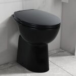 Maison chic - toilette haute sans bord wc à poser pack wc complet fermeture douce 7 cm céramique noir ... Maison chic - toilette haute sans bord wc à poser pack wc complet fermeture douce 7 cm céramique noir ...