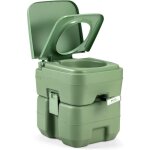 Relax4life toilette portable 20l wc chimique pour camping, chantier, bateau, vert