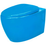 Loobow - toilette suspendu de couleur bleu cuvette wc en céramique Loobow - toilette suspendu de couleur bleu cuvette wc en céramique