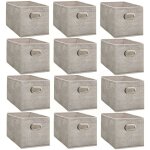 Lot de 12 boites de rangement en tissu avec poign�e