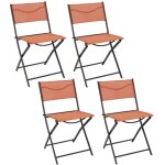 Toilinux - lot de 4 chaises pliantes d'extrieur elba