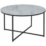 Toilinux - table basse alys ronde en verre effet marbre