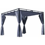 Quick - star - ersatzdach flachdach pergola firenze 3x3 meter grau pavillon ersatzbezug