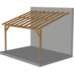 Jardinatoire - toit de terrasse 4x3 - pente 30% - bois massif trait� cl3 marron - durable + vis