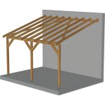 Jardinatoire ? toit de terrasse tuilable 4x3m ? pente 30% ? bois massif trait� cl3 marron ? installation ...