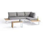 Dcb garden - tokyo - salon de jardin 4 places en bois d'acacia et aluminium