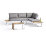 Dcb garden - tokyo - salon de jardin 4 places en bois d'acacia et aluminium