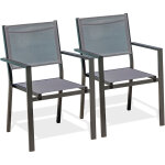 Dcb garden - tolede - lot de 2 fauteuils de jardin en alu toile plastifiéee Dcb garden - tolede - lot de 2 fauteuils de jardin en alu toile plastifiéee