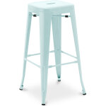 Tabouret de bar - design industriel - 76cm - stylix bleu clair