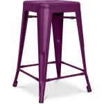 Privatefloor - tabouret de bar - design industriel - acier mat - 60cm - nouvelle �dition - stylix violet ...