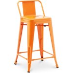 Privatefloor - tabouret de bar avec dossier - design industriel - 60cm - nouvelle �dition - stylix orange ...