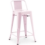 Privatefloor - tabouret de bar avec dossier - design industriel - 60cm - nouvelle �dition - stylix rose ...