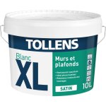 Tollens - peinture professionnelle blanche satin - spcial pices humides pour murs, plafonds - 3l = ...