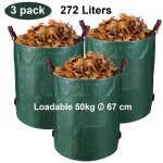 3x sac  dchets de jardin xxl sac de jardin sac  feuilles 3 poignes sac  gazon 272l - tolletour