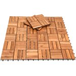 Tolletour 44x dalles de terrasse en bois d'acacia pour 4m - 30x30cm - fixation par clips - terrasse ...
