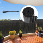 Tolletour canisse en pvc double face. 90% d'occultation. gris anthracite. h. 100 cm x l. 900 cm