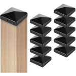 Tolletour capuchon de poteau chapeau pyramide pour poteau bois clture de protection 71x71mm noir