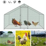 Hengda - tolletour poulailler d'extrieur 3x2x2m enclos grillag pour poules volaille structure en acier ...