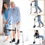 Tolletour - swanew d�ambulateurs hauteur fixe et r�glable, 4 roues pliable, cadre de marche en d'aluminium, ...