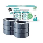 Tommee tippee lot de 6 recharges de poubelle a couches pour simplee sangenic, protection anti - odeur ...