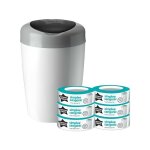 Tommee tippee starter pack, poubelle a couches simplee, comprend 6x recharge