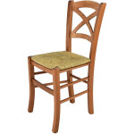 Tommychairs - chaise cross pour cuisine, bar et salle  manger, robuste structure en bois de htre peindr ...