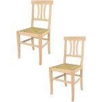 Tommychairs - set 2 chaises artemisia pour cuisine, bar et salle �manger, robuste structure en bois de ...