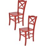Tommychairs - set 2 chaises cross pour cuisine, bar et salle  manger, robuste structure en bois de htre ...
