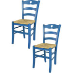 Tommychairs - set 2 chaises cuore pour cuisine, bar et salle  manger, robuste structure en bois de htre ...