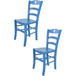 Tommychairs - set 2 chaises cuore pour cuisine, bar et salle  manger, robuste structure en bois de htre ...